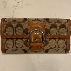 Coach large Brown Soho buckle signature wallet